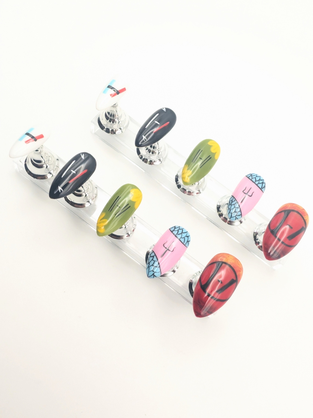 Handcrafted Twenty One Pilots The Logo Set Med. Almond Press-On Nails Handmade